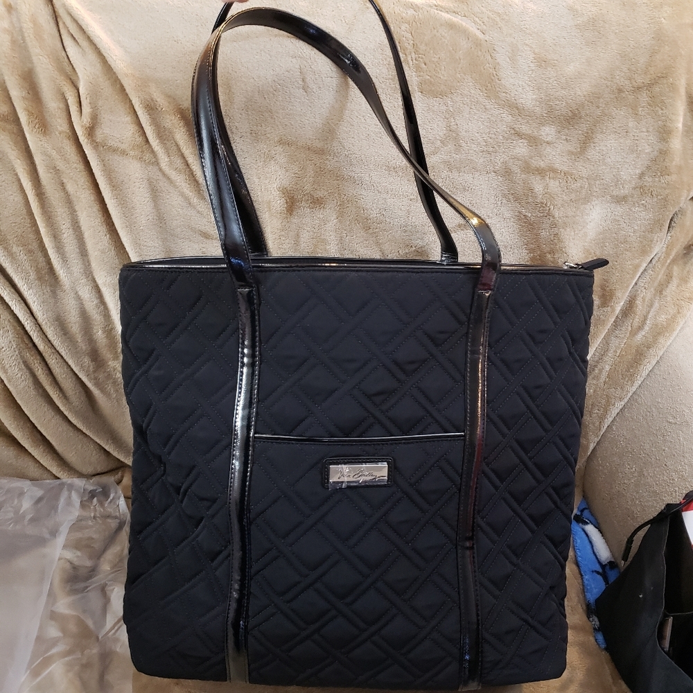 Vera Bradley Black Trimmed Vera Large Tote Work